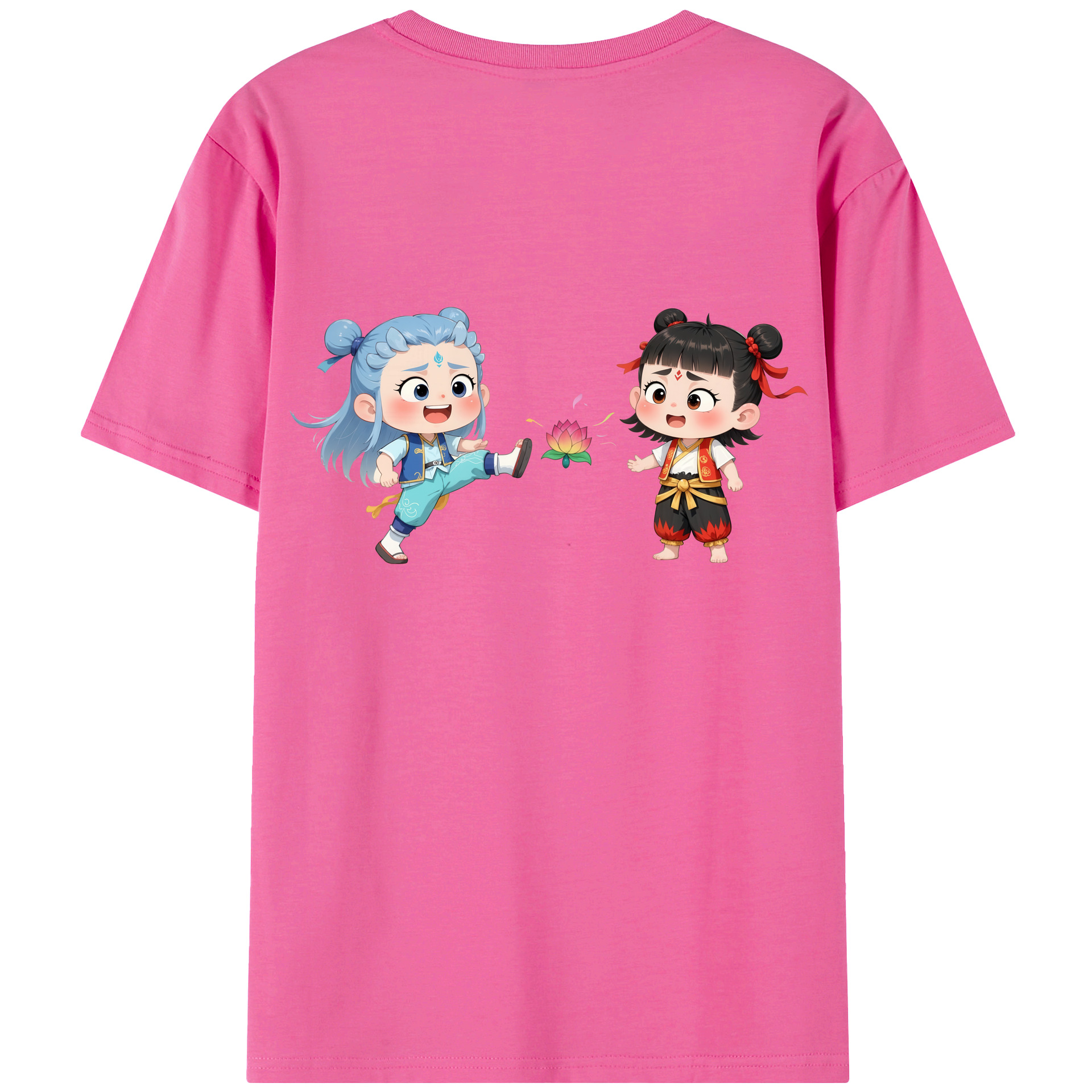 （画像用） Ne Zha 2 ナタ 魔童の大暴れ レディース半袖Tシャツ(バックプリント)